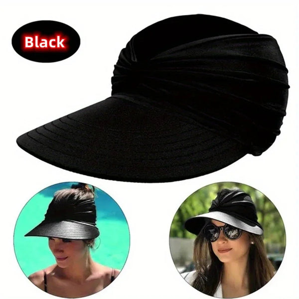Women's Sun Hat Sun UV Protection Large Brim Face Blocking Cap Outdoor Fashion Beach Leopard Print Swimming Empty Top Sports Hat