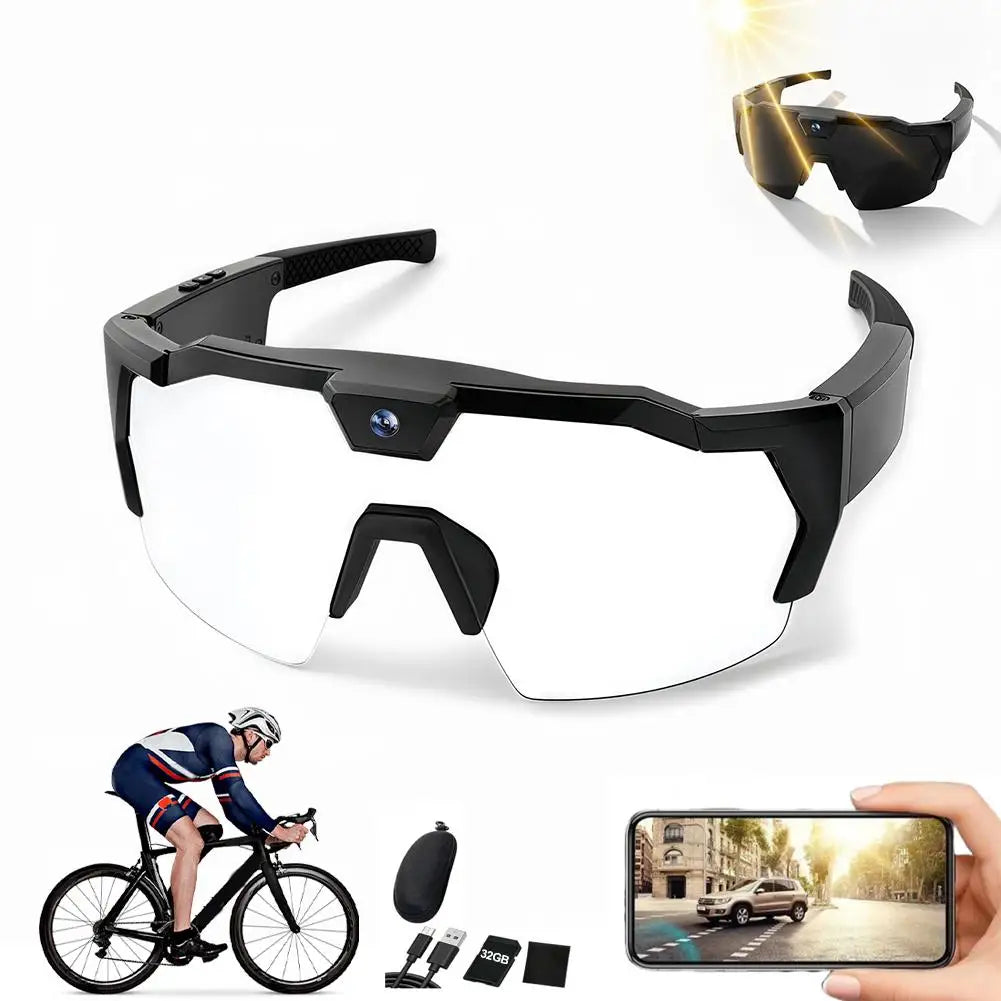 2026 AI Intelligent Glasses For Outdoor Cycling Windproof And Eye Protection Skiing Glasses High-definition Camera Photography