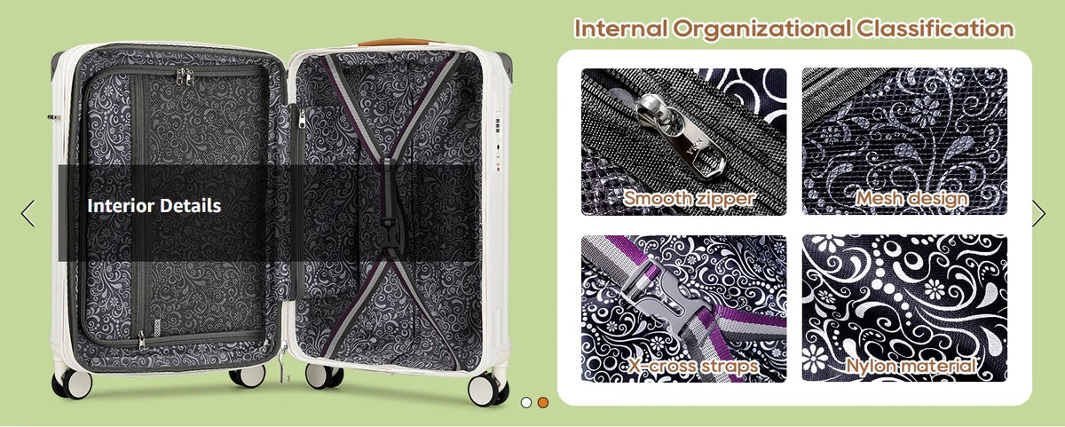 20 Inch Expandable Lightweight Luggage Suitcase Travel