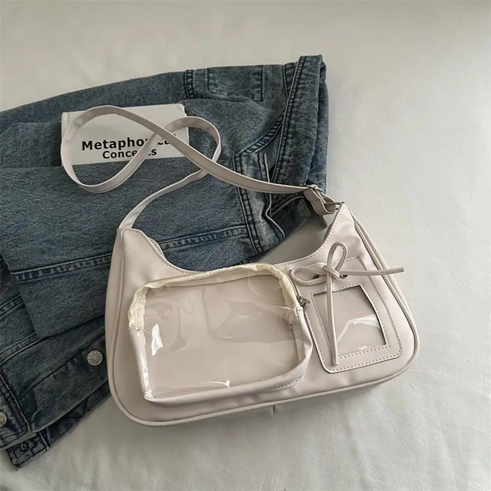 New Transparent Ita Bag School Crossbody Handbag Korean Y2K Pain Shoulder Bag Japanese Designer Preppy Handbag Zippered Bag