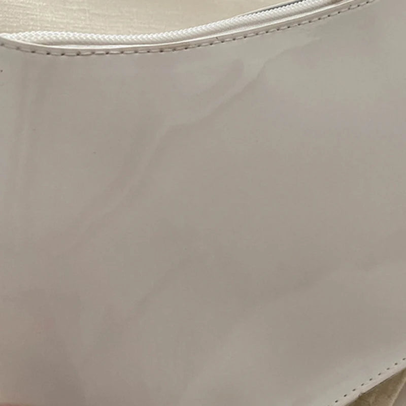 Retro Solid Color PU Leather Shoulder Underarm Bag Women&