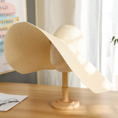 Summer Large Wide Brim Foldable Sun Hats For Women Oversized Sun Shade Hat Travel Straw Hat Lady UV Protection Beach Hat