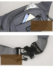 Men Canvas Fit Waistpack Mobile Fanny Waist Packs Men's Sports Outdoor Leisure Running Anti Theft Ultra Thin Invisible Waist Bag