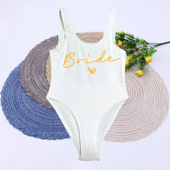Women Bridal Bathing Suit Team Bride One-Piece Bachelorette Party Shower Hen Party Bridesmaid Swimsuit Girls Wedding Swimwear