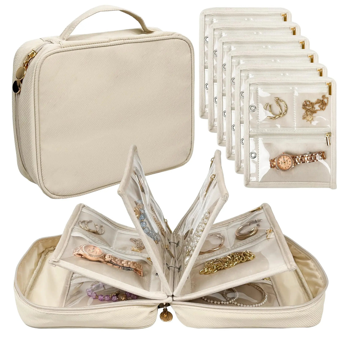 Travel Jewelry Storage Book Binder for Earrings &amp; Rings