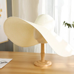 Summer Large Wide Brim Foldable Sun Hats For Women Oversized Sun Shade Hat Travel Straw Hat Lady UV Protection Beach Hat