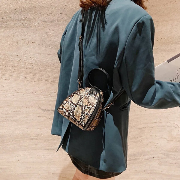 Fashion Women‘S Messenger Bag Creative Coin Purse Pu Leather Bag Trend Print Dumpling Shape Wallet Gift Shoulder Bags