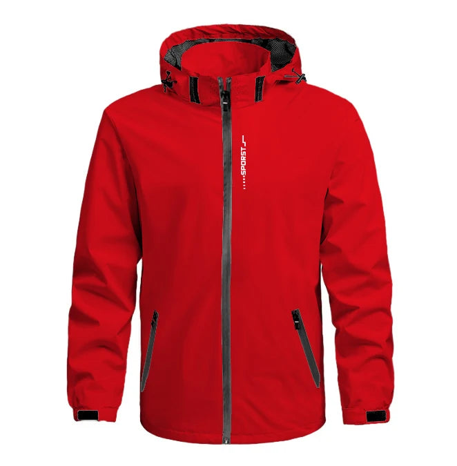 Mens Waterproof Hooded Rain Jacket for Hiking Travel