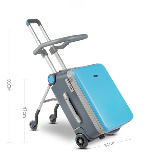 20 Inch Kids' Luggage Travel Bags for Children Suitcases on Wheels Child Travel Suitcase with Guardrails Rolling Luggage Case