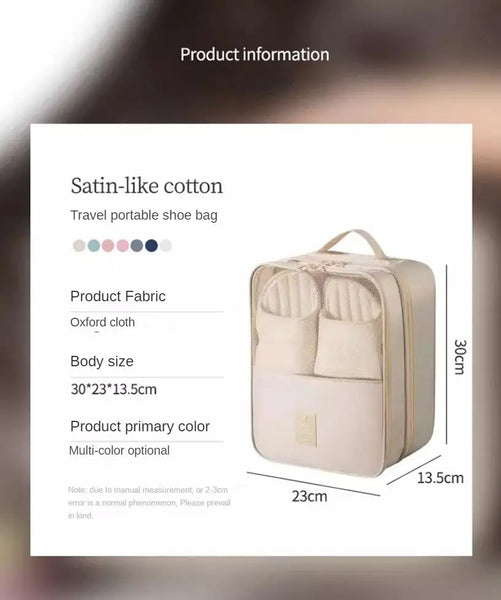 Travel Shoe Bag Storage Bag Washed Diagonal Breathable Mesh Multiple Pairs of Shoes Portable Shoe Box for Business Trips