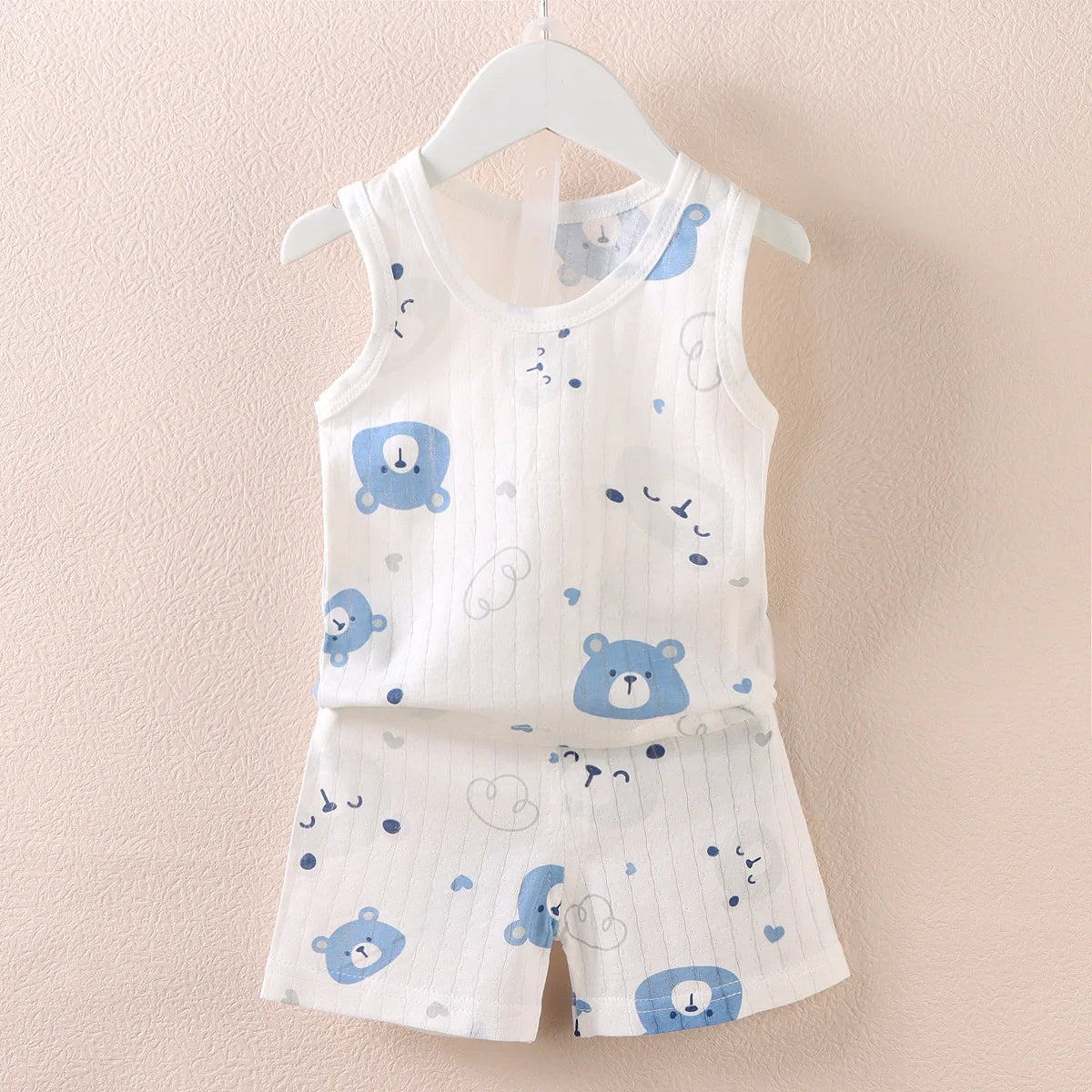 Kids Summer Vest Shorts Set Breathable Baby Clothing