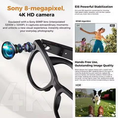 2026 New AI Smart Glasses 800W Camera 4K Ultra HD Video Recording Translation 3600mAh Charging Case AI Conversation 32GB Storage