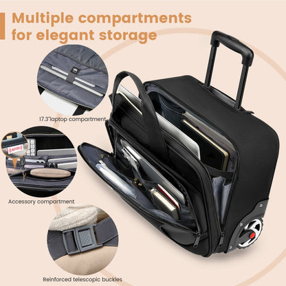 18 Inch Rolling Laptop Briefcase Wheeled Travel Bag