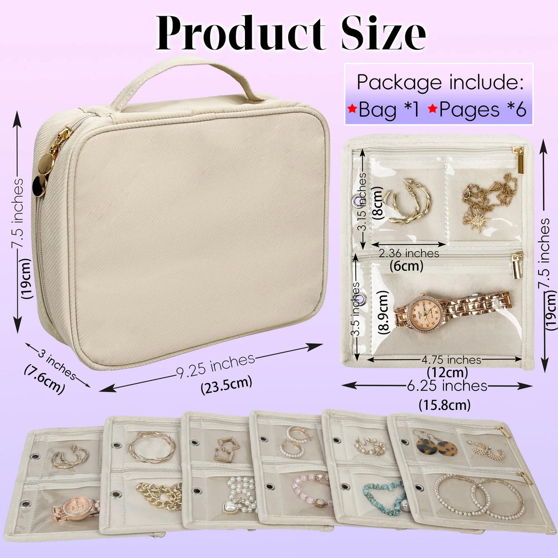 Travel Jewelry Storage Book Binder for Earrings &amp; Rings