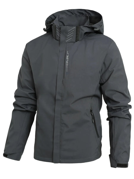 Men Waterproof Rain Jacket Lightweight Outer Hooded Outdoor Raincoat Hiking Windproof Jacket Climbing Outdoor Jackets Couple