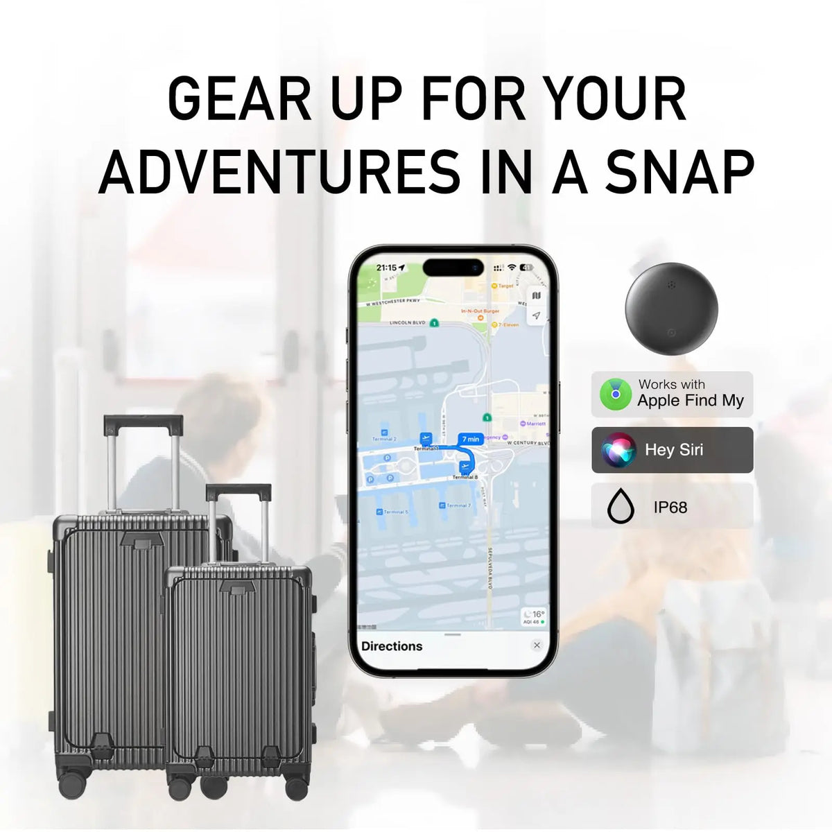 Air Tag 2 Pack iOS Bluetooth Tracker for Keys Bags