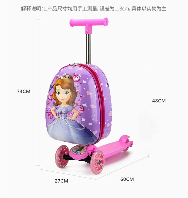 New cute skateboard suitcase scooter children&