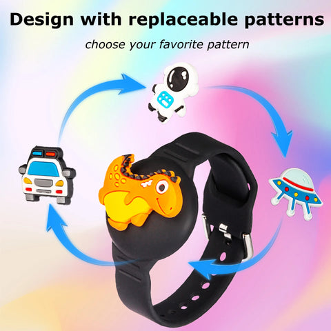 Airtag Bracelet for Kids Necklace ,Comfy Secure Air tags Wristband Kids Air Tag Necklace for Kids, Adults Kids AirTag Watch Band