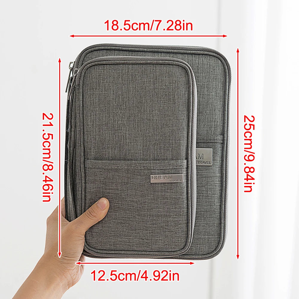 Waterproof RFID Travel Document Organizer Passport Holder