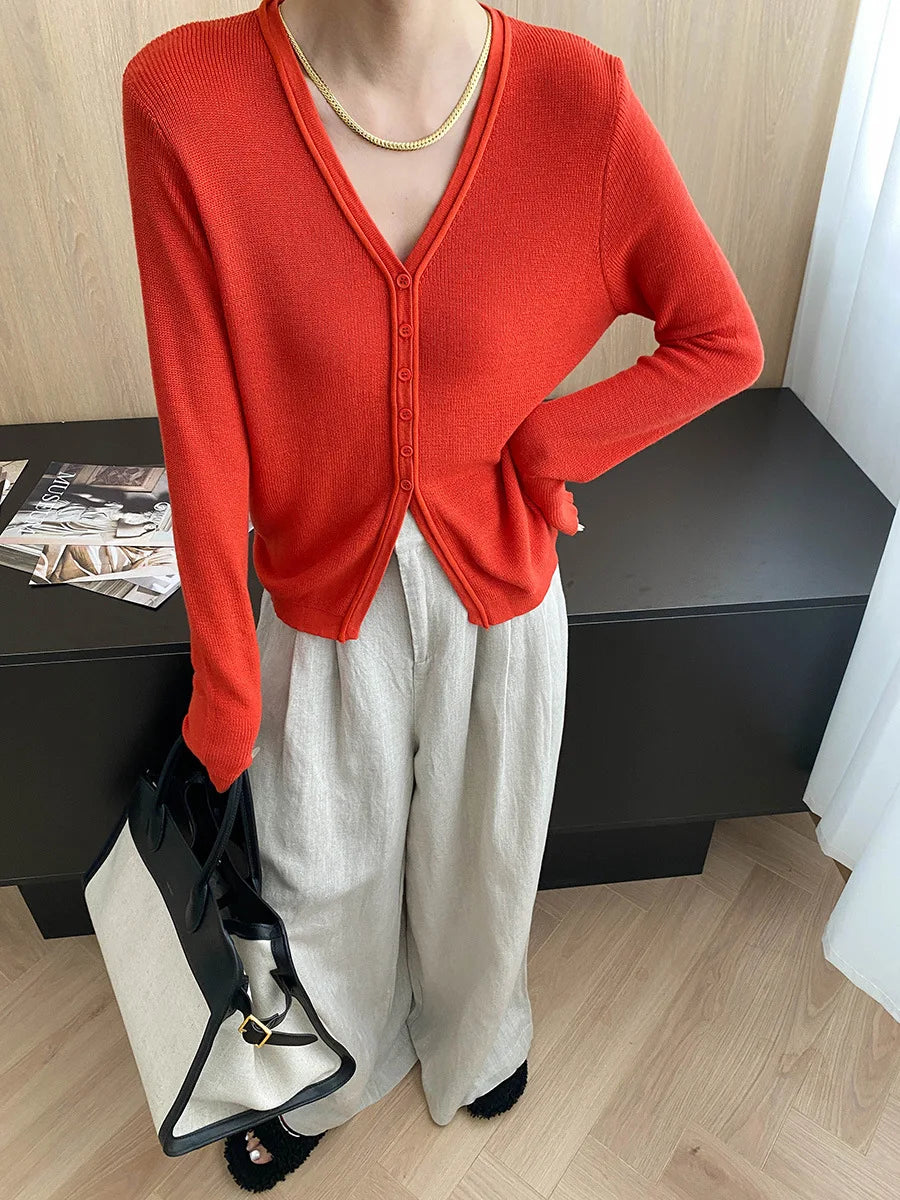 Lightweight travel comfort semi elastic high waist slimming casual wide leg pants