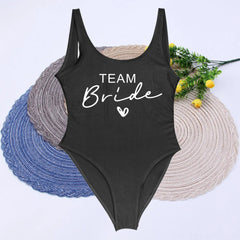 Women Bridal Bathing Suit Team Bride One-Piece Bachelorette Party Shower Hen Party Bridesmaid Swimsuit Girls Wedding Swimwear