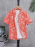 Kids Hawaiian Leaf Print Short Sleeve Beach Shirt