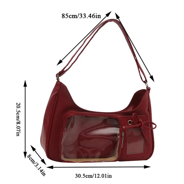 New Transparent Ita Bag School Crossbody Handbag Korean Y2K Pain Shoulder Bag Japanese Designer Preppy Handbag Zippered Bag