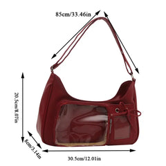 New Transparent Ita Bag School Crossbody Handbag Korean Y2K Pain Shoulder Bag Japanese Designer Preppy Handbag Zippered Bag