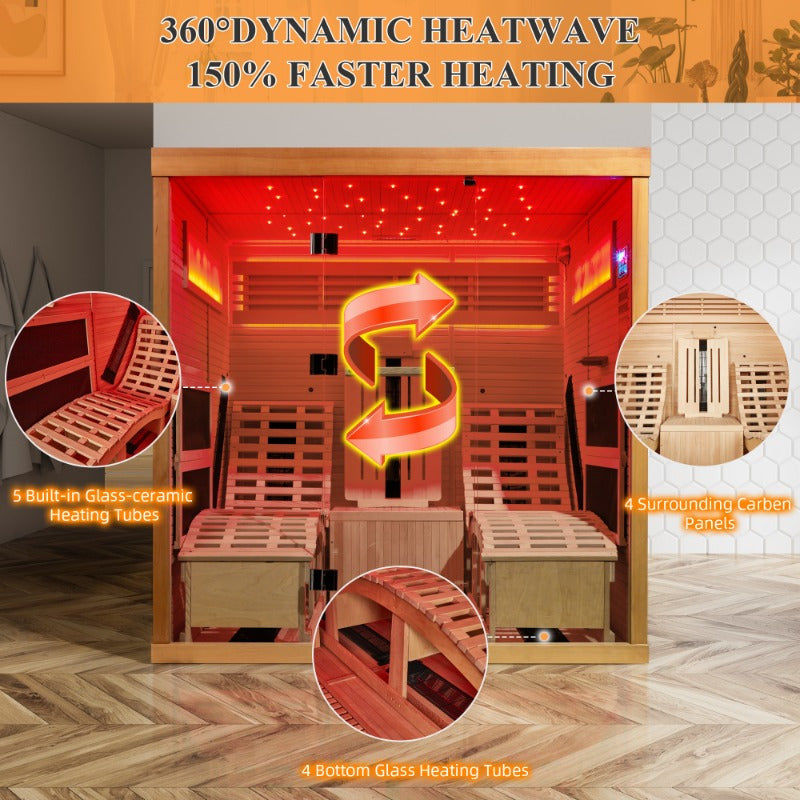 2Person Infrared Sauna with Recliner for Home Spa Relaxation2Person Infrared Sauna with Recliner for Home Spa Relaxation
