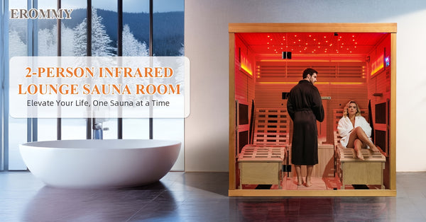 Luxurious 2-Person Infrared Sauna with Recliners, 7-Color Starry Ceiling, 9 Heating Tubes, and Himalayan Salt Panels - Indoor Wooden Sauna for Home Spa Experience