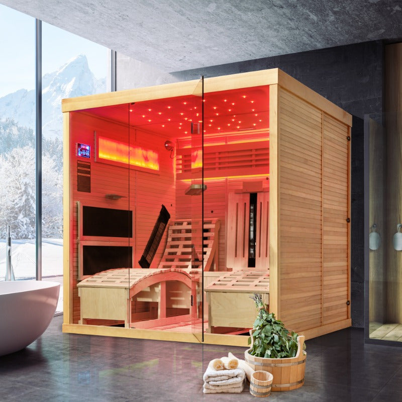 2Person Infrared Sauna with Recliner for Home Spa Relaxation
