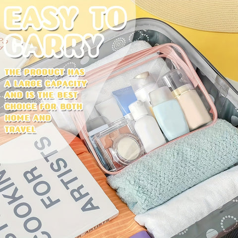 12pcs TSA-Approved Clear Toiletry Bag Set - Waterproof, Quart & Gallon Sizes for Women's Travel Essentials, Portable Airport-Friendly Cosmetic Pouches